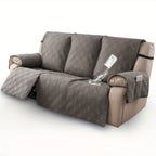 Recliner Slipcovers 3pcs Set – Waterproof Non-Slip Elastic Quilted Recliner Chair Cover Furniture Protector for Living Room Bedroom Office, Valentine's Day Gift Home Decor