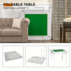 Folding Card Table with Green Felt – Mahjong Table for Poker Dominoes and Card Games in Black or White