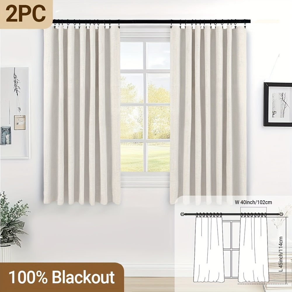 Blackout Curtains for Living Room & Bedroom - 100% Blackout Textured Panels, Thermal Insulated, Rod Pocket & Clip Rings, Multiple Sizes & Colors