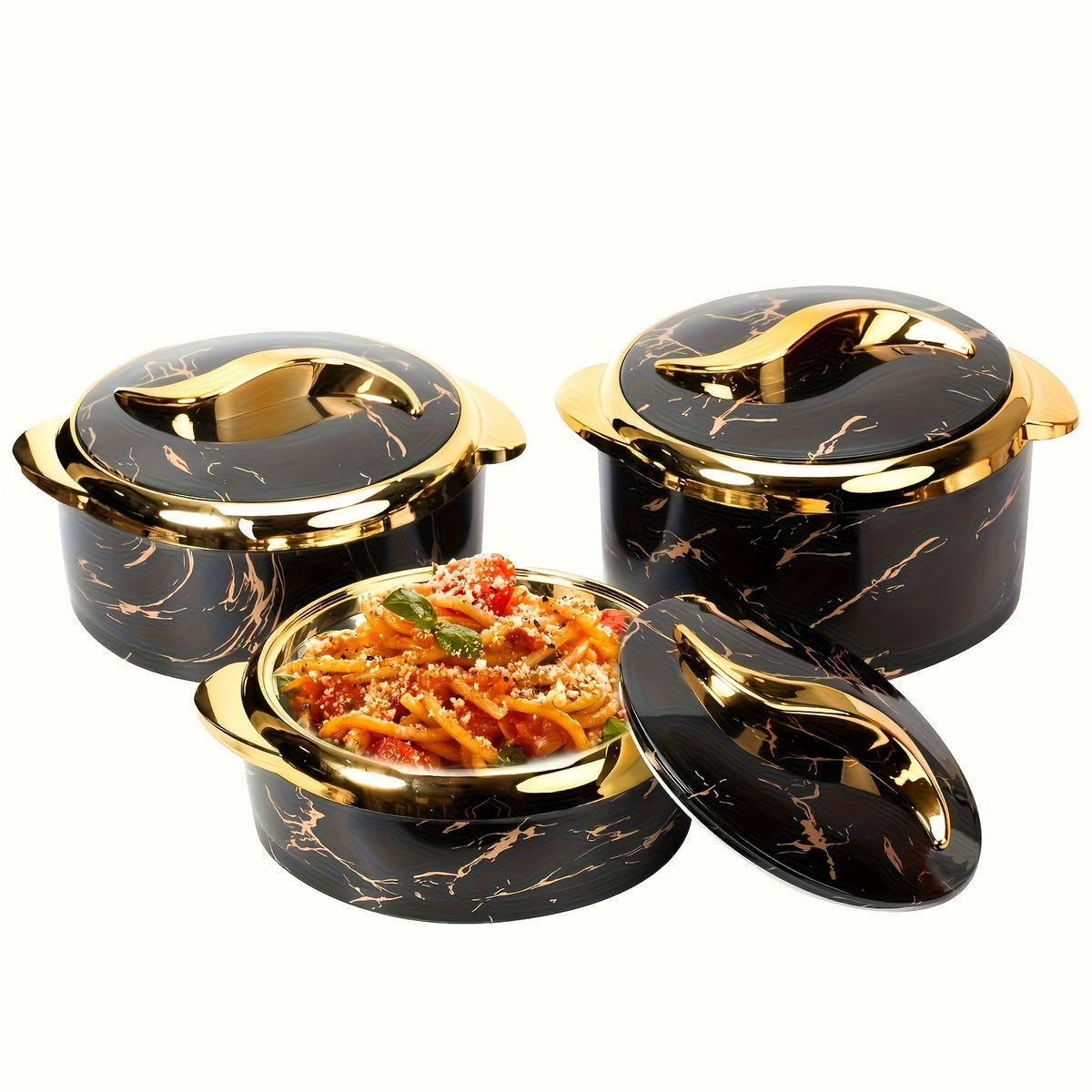 Insulated Thermal Casserole Dish Set with Lids 3-Piece – Stainless Steel Hot & Cold Food Warmer for Buffets, Hot Pot, Family Gatherings & Potlucks – 5 Colors