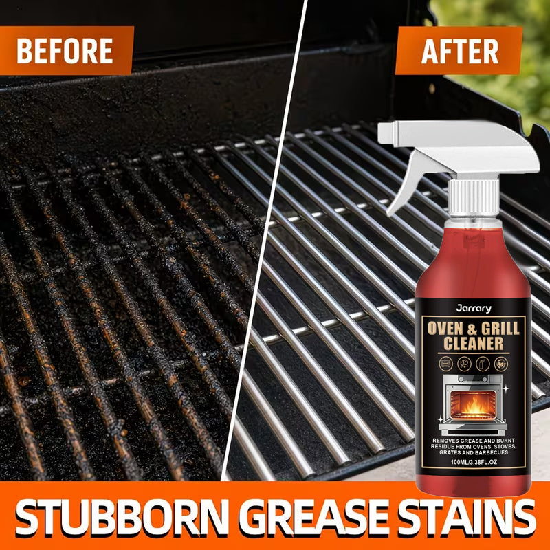 Stove & Oven Foam Cleaner Spray 3.38oz, Multi-Purpose Citric Acid Formula Removes Kitchen Grease & Stains, Deodorizing Non-Toxic Unscented Cleaner for Stoves, Ovens & Stainless Steel Appliances