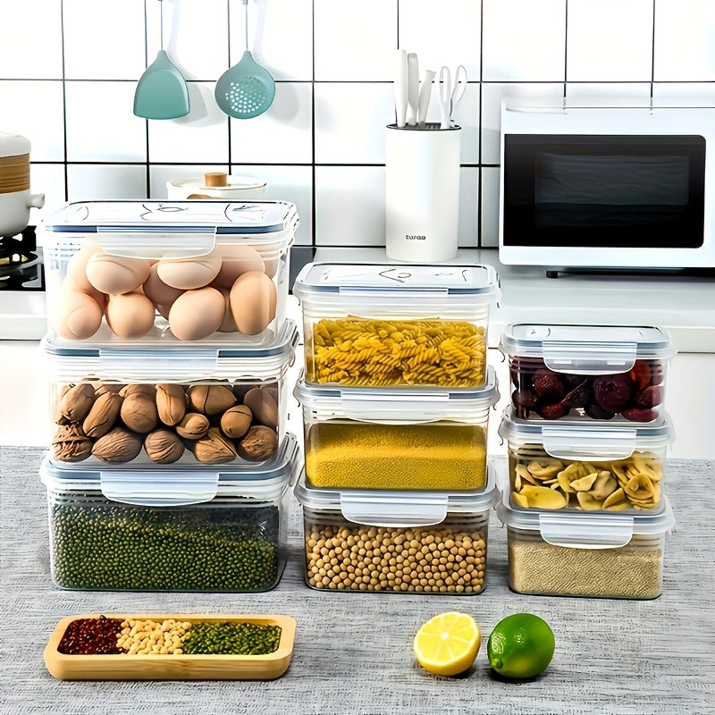 Plastic Food Storage Containers with Drain Baskets & Lids – Leak-Proof Freezer-Safe Reusable Kitchen Boxes for Fruits & Food (6-Piece or 9-Piece Set)