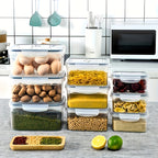 Plastic Food Storage Containers with Drain Baskets & Lids – Leak-Proof Freezer-Safe Reusable Kitchen Boxes for Fruits & Food (6-Piece or 9-Piece Set)
