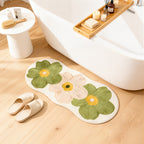Floral Velvet Non-Slip Rug Runner Soft Fluffy Swan Velvet Floor Mat for Bedroom Living Room Hallway – 3 Colors 3 Sizes Aesthetic Decor