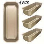 Golden Loaf Pan Set - 4 or 8 Piece, 33cm/12.99 Inch Nonstick Bread Pan for Oven Baking, Pound Cake, Toast & Holiday Baking, Bundle Options with Bread Box, Baking Pan & Cooling Rack