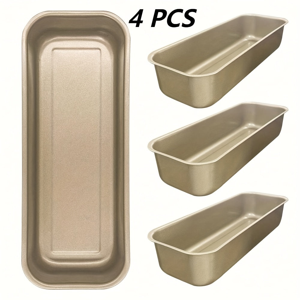 Golden Loaf Pan Set - 4 or 8 Piece, 33cm/12.99 Inch Nonstick Bread Pan for Oven Baking, Pound Cake, Toast & Holiday Baking, Bundle Options with Bread Box, Baking Pan & Cooling Rack