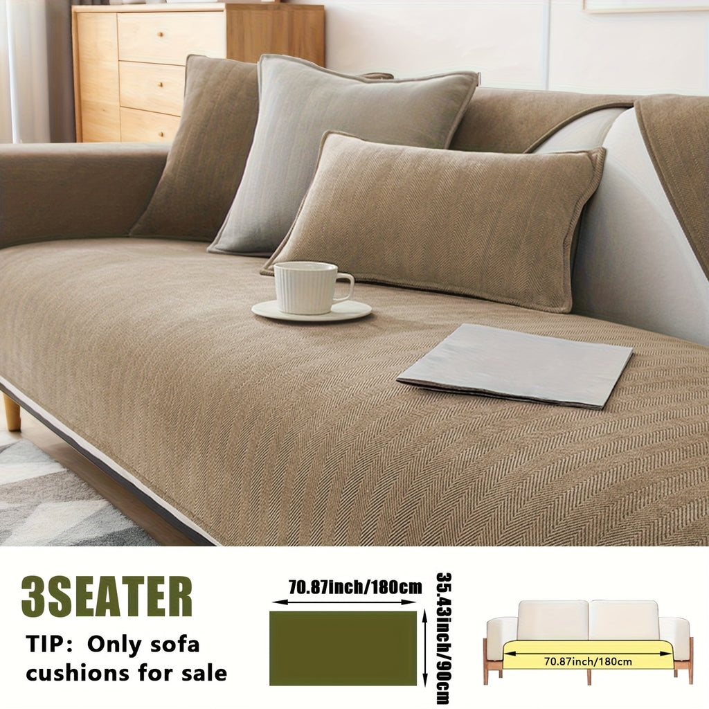 Chenille Ribbed Sofa Cover – Pet-Friendly Non-Slip Stretch Slipcover, Machine Washable Sofa Protector for 2, 3 & 4-Seater and Sectional Sofas, Modern Living Room Couch Cover