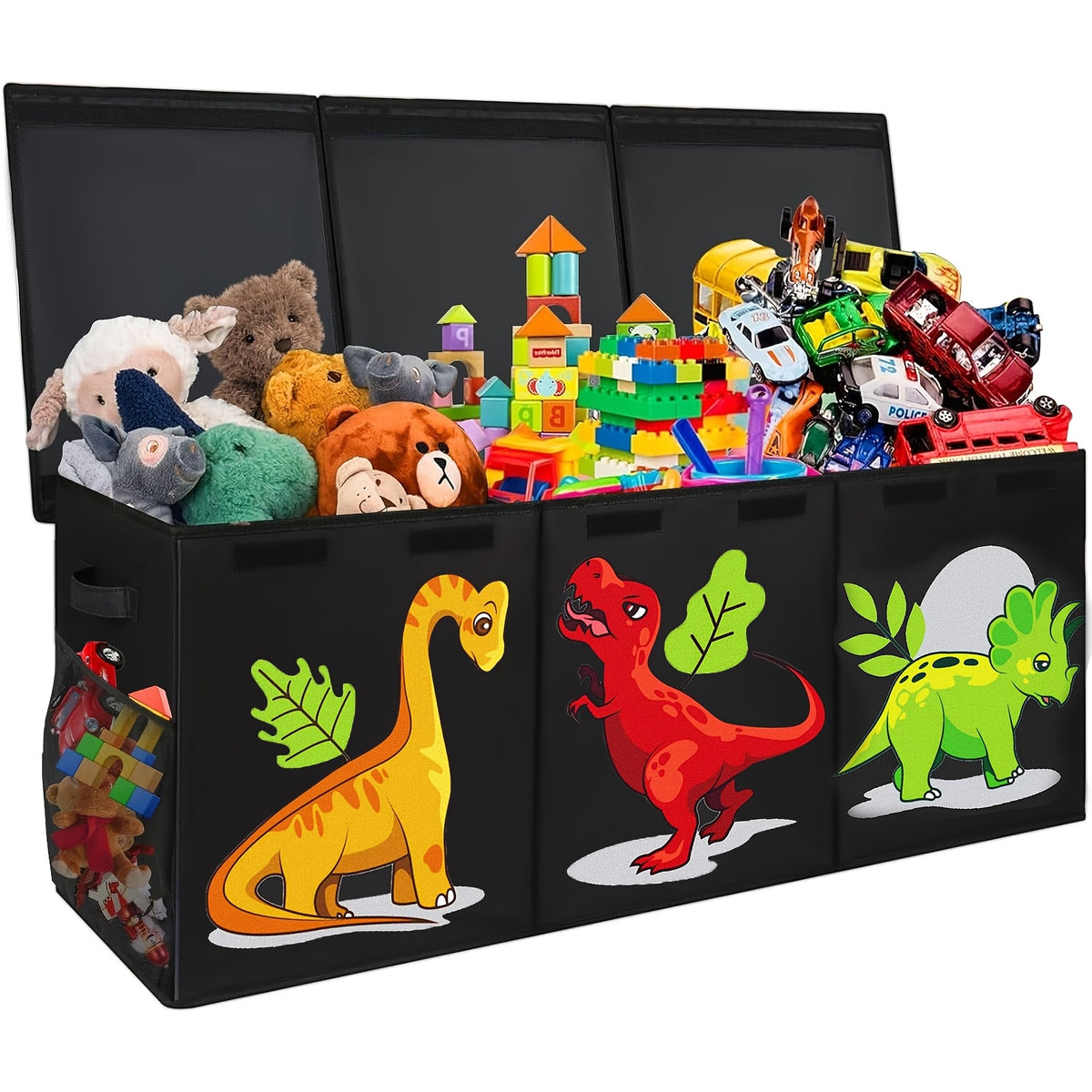 Kids Toy Storage Box Collapsible with Lid – Extra Large Foldable Toy Chest Bin for Playroom, Bedroom & Nursery, Fun Unicorn & Dinosaur Designs, Durable Cardboard, Great Gift for Boys & Girls Ages 3+