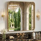 Metal Framed Rounded Rectangle Wall Mirror for Bathroom – Over Sink, Horizontal or Vertical Hanging, Modern Farmhouse Decor, Matte Black, Gold & Silver, Multiple Sizes 16x20 to 36x48 In