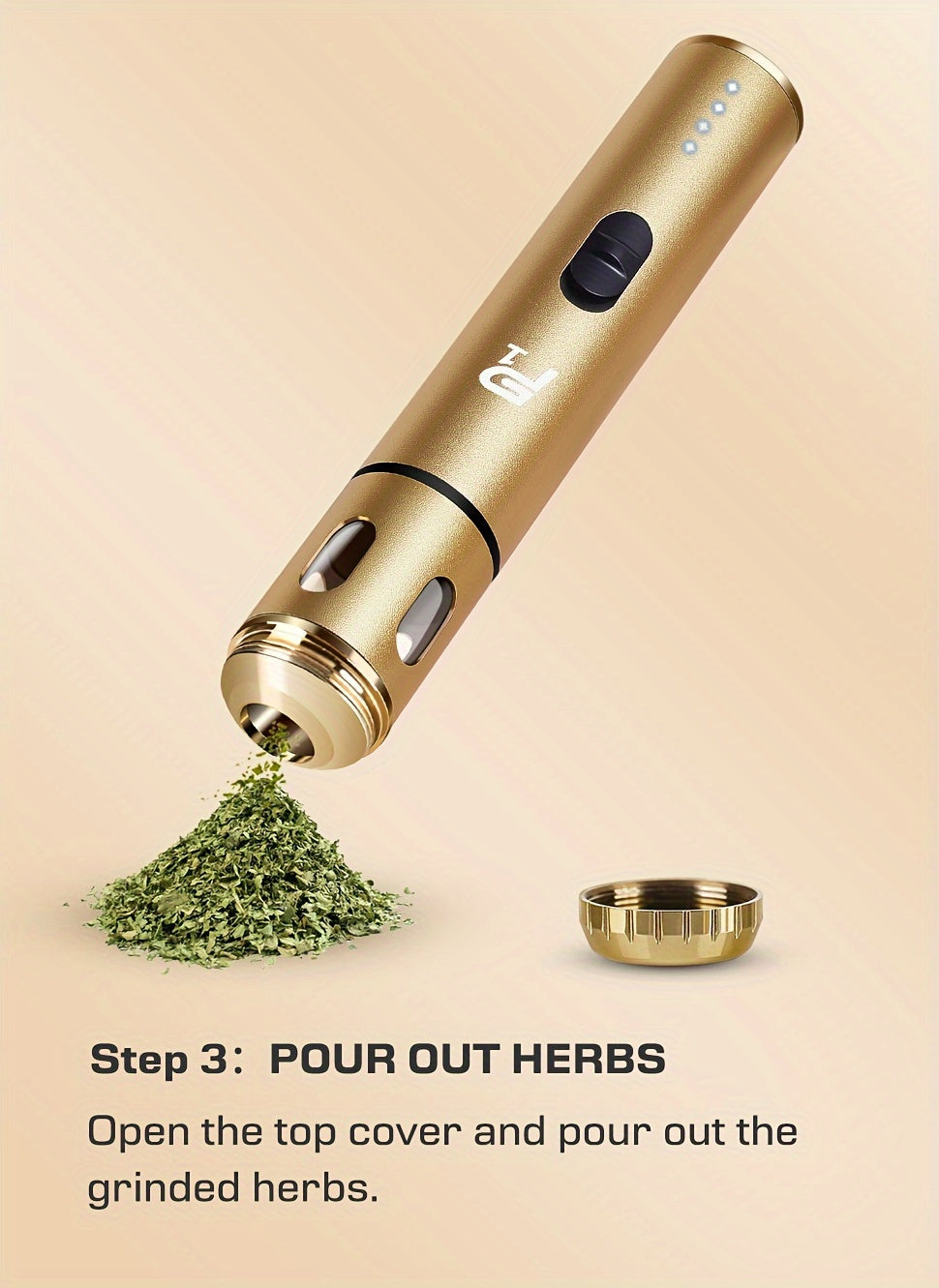 Portable Electric Spice Grinder USB Rechargeable – Compact Herb & Spice Mill with Travel Bag, Funnel & Brush – Fast & Easy Home or Travel Grinding