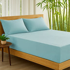 Bamboo Cooling Bed Sheet Set with Deep Pocket Fitted Sheet & Pillowcases – Breathable Soft Bedding for Hot Sleepers, Queen King Full Cal King Twin