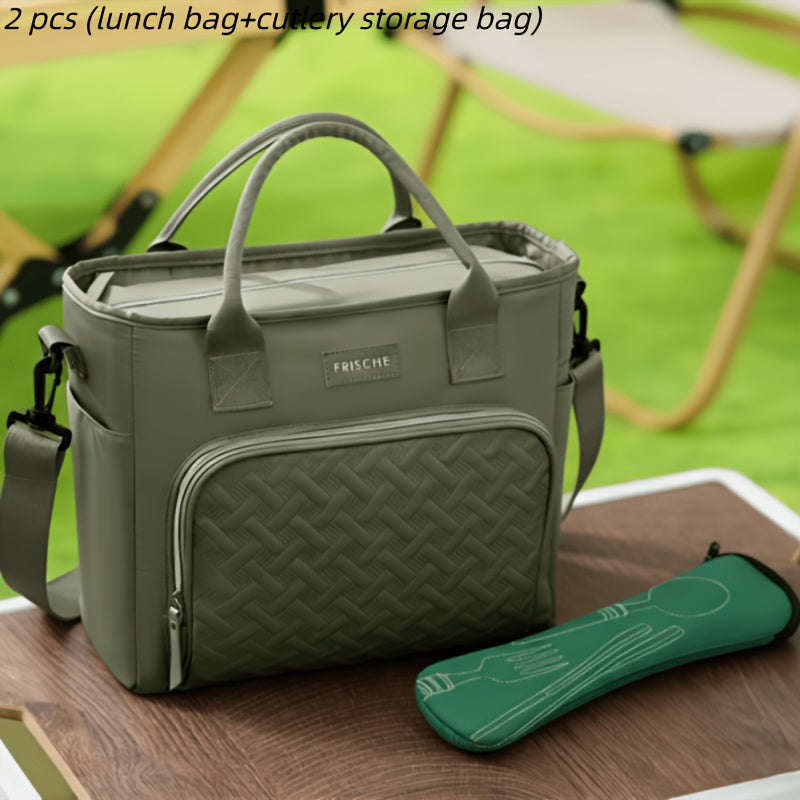 Extra Large 11L Insulated Lunch Bag & Beach Cooler Tote – Portable Thermal Food Carrier with Adjustable Shoulder Strap, Keeps Meals Hot or Cold, for Outdoor, Work, Beach & Picnic, 4 Colors