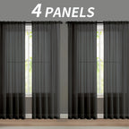 Sheer Gauze Curtains 4 Panels Rod Pocket – Dreamy Transparent Light Filtering Window Drapes for Living Room Bedroom Balcony, 11 Colors 3 Sizes