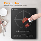 1800W Induction Cooktop Single Burner Countertop Cooker with Intelligent Touch Control, Multi-Level Power, Timer & Overheating Protection — Portable Induction Stove for Home, Dorm & Gifting, Black