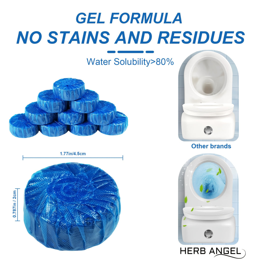 Toilet Bowl Cleaner Tablets Automatic – 12 / 24 / 32 Count Blue Blocks, Low Odor, Stain Removing & Long-Lasting Deodorant for Home & RV