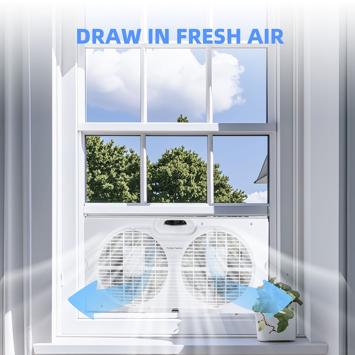 9" Twin Window Fan – 2/3 Speed with Optional Remote Control & Built-In Extender Panels | Quiet Home, Bedroom & Office Window Fan