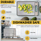 Stainless Steel Double-Sided Chopping Board with Mesh Design – Scratch-Resistant, Non-Slip, Dishwasher Safe Kitchen Cutting Board for Everyday Use & Holiday Meals, Diamond or Smooth Surface