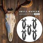 Deer Head Wall Hooks Set of 5 - Retro Antler-Style Heavy-Duty Metal Decorative Hooks for Coats, Hats & Towels, Holds 20 lbs, Easy Install, Hardware Included - Bathroom, Bedroom & Entryway Decor