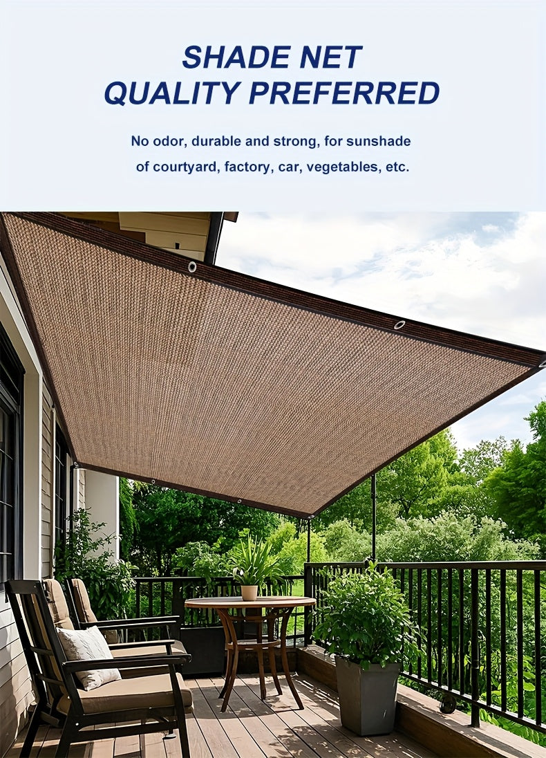 Anti-UV Sunshade Net for Garden, Greenhouse, Pergola & Terrace – Durable Sun Protection Shade Cloth for Plants & Outdoor Spaces | Brown & Black, Multiple Sizes