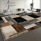 Luxury Velvet Area Rug Geometric Purple – Slip-Resistant Machine Washable 100% Polyester Carpet for Living Room Bedroom High-Traffic Areas, 5 Sizes