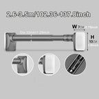 No Drill Telescopic Curtain Rod Adjustable 15.75-196.85in 33mm Extendable Shower Curtain Rod for Large Windows Anti-Slip No Screws