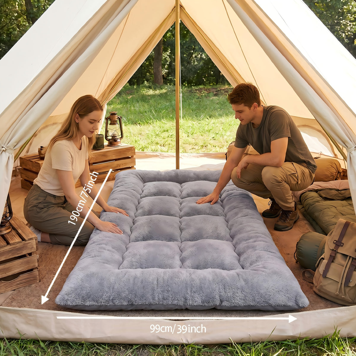 Foldable Sofa Mattress Soft Gray Floor Bed for Bedroom Dormitory Hotel – Twin Queen King Sizes, Skin-Friendly Sleep Aid