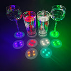 LED Light-Up Cup Coasters 40pcs Colorful Luminous Bottle Stickers Glow Drink Coasters for Parties Weddings Bars Clubs KTV Home Entertainment