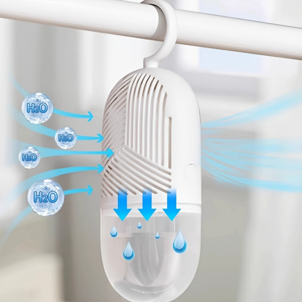 Reusable Dehumidifier Bags 6pcs with Hooks Hanging Moisture Absorber Mildew Resistant for Closet Bedroom Bathroom No Electricity White