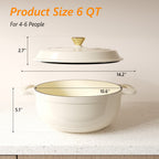 Dutch Oven 5QT 6QT 7.5QT Enameled Cast Iron Cookware with Lid Silicone Handles Oven Safe 500°F Bread Baking Stews Roasts Multiple Colors