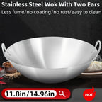 Heavy-Duty Stainless Steel Wok – Non-Stick Stir-Fry Pan with Ergonomic Handle | Gas, Induction & Electric Compatible | Multiple Sizes | Easy to Clean