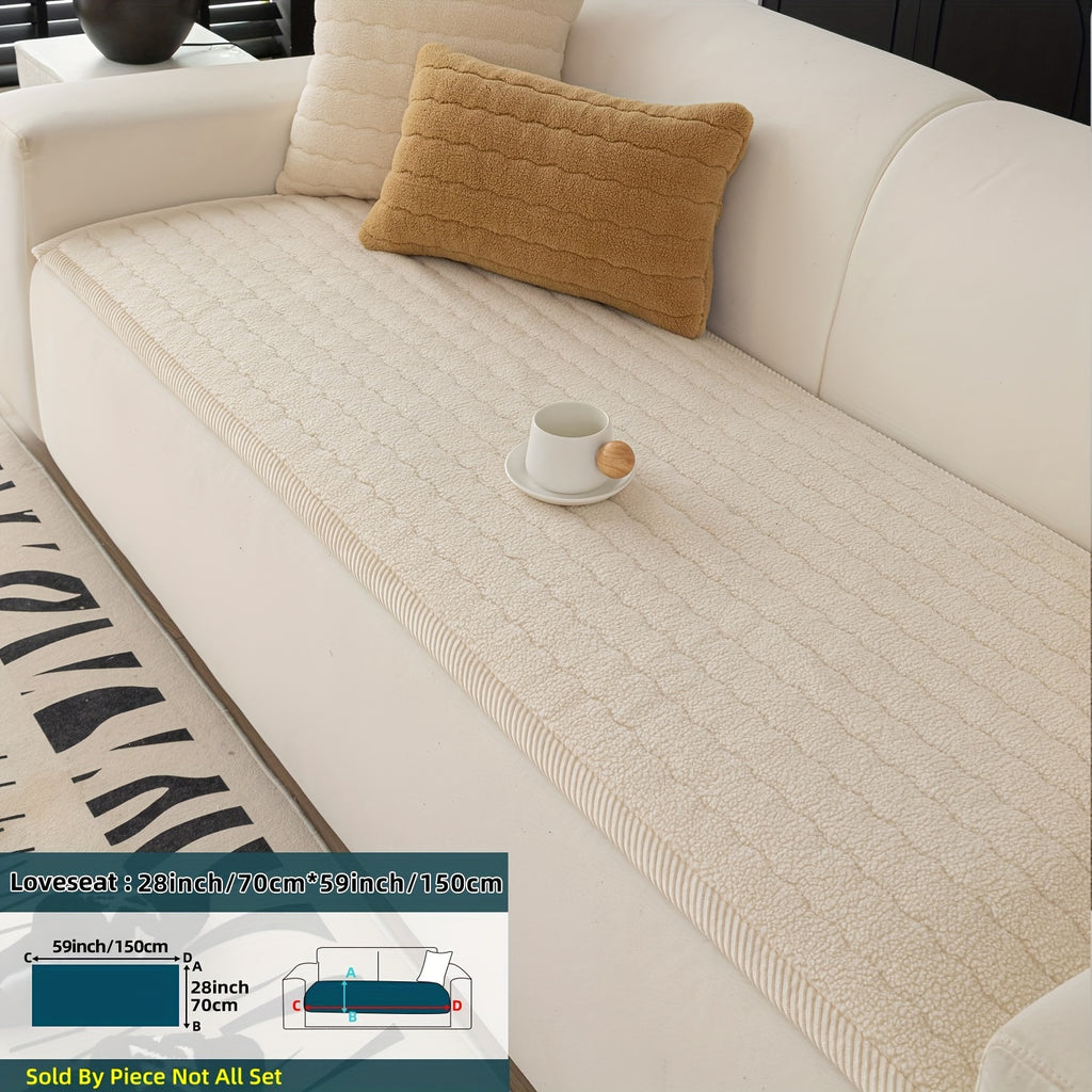 Plaid Sofa Protector Thickened Non-Slip Machine Washable Stretchable Pet Friendly - Sofa Cover for Living Room Bedroom Office Loveseat 4 Seater 6 Colors