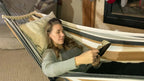 Heavy-Duty Double Hammock with Steel Stand – 450 lbs Outdoor Swing Bed, Anti-Roll Balance, Carry Bag Included, Easy Assembly, No Poles or Fillers | Tropical, Cyan & Green