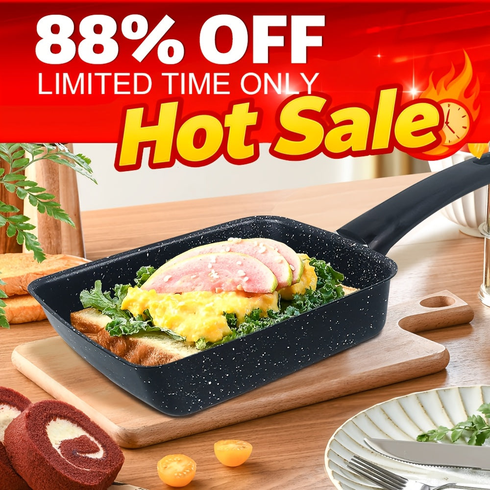 Japanese Tamagoyaki Pan – Non-Stick Rectangular Egg Roll & Omelette Frying Pan | Induction & Halogen Compatible | Dishwasher Safe | Wooden or Plastic Handle