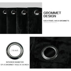 Luxury Distressed Crushed Velvet Curtains - 4-Piece Set (2 Panels + 2 Tiebacks), Grommet Top, Room Darkening | 10 Colors, 3 Sizes