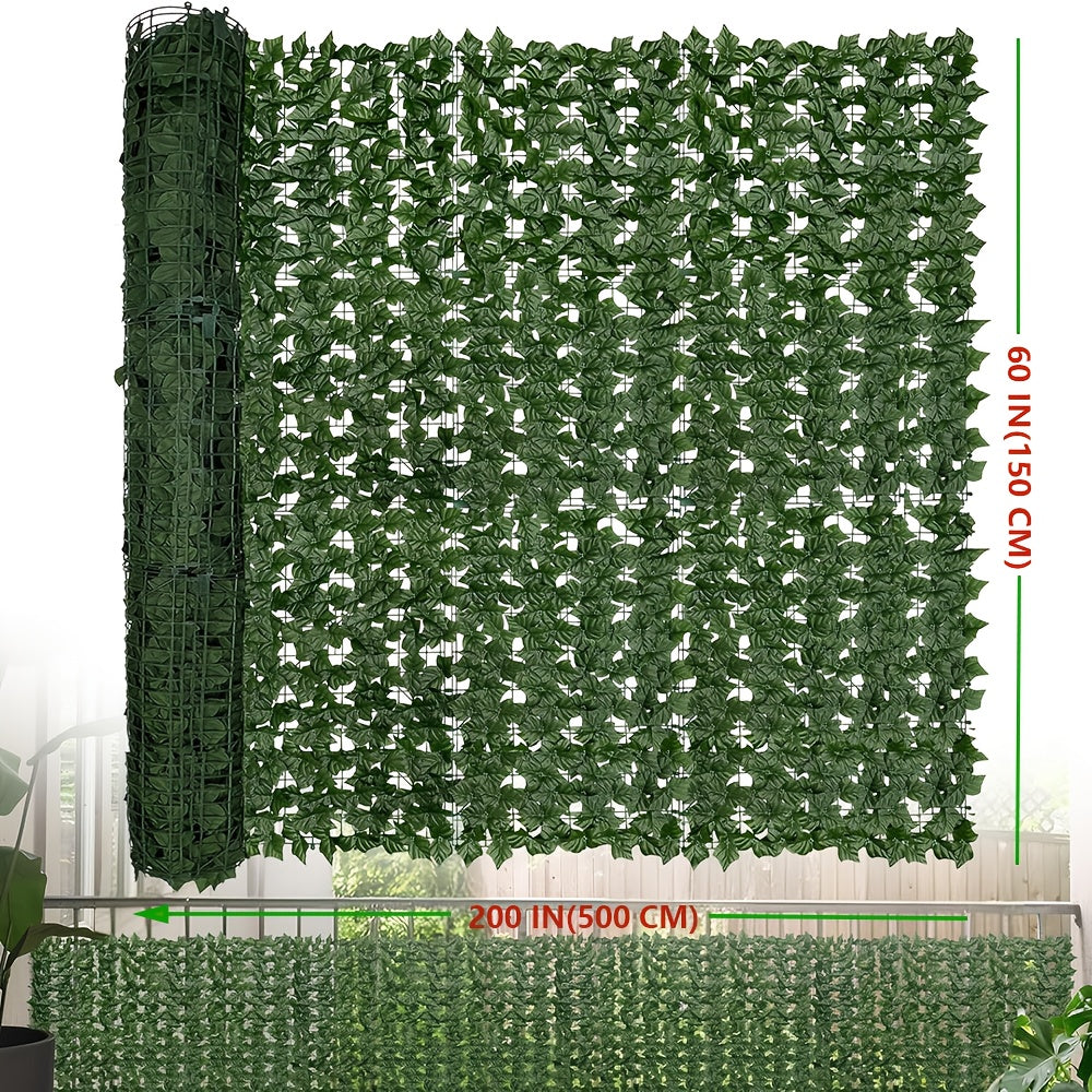 UV Resistant Artificial Ivy Privacy Fence Screen Faux Hedge Wall Panels Fake Ivy Vine Leaf Green Backdrop for Outdoor Garden Patio Balcony Backyard Indoor Decor Multiple Sizes