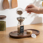 Glass Spice Jars Set with Acacia Wood Lids - 4oz Square Spice Bottles with Shaker Lids, Labels & Grinders for Kitchen Spice Storage and Organization