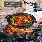 Pre-Seasoned Cast Iron Dutch Oven & Frying Pan Set – 2-in-1 Deep Pan + Skillet for Baking, BBQ, Stovetop & Induction | Indoor & Outdoor Cookware