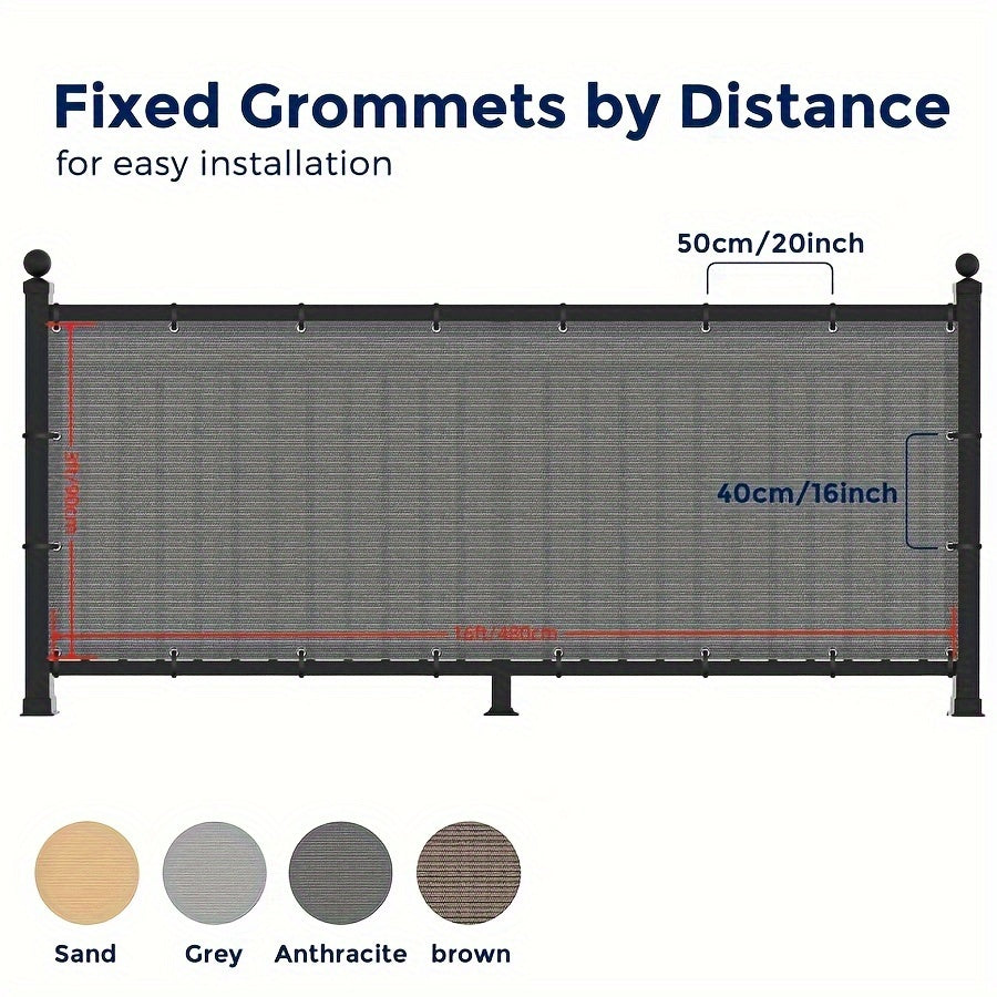 Balcony Privacy Net 3x16ft Fence Cover Mesh Shade Net Windproof Sun Shade Outdoor Screen for Patio Fence Backyard Porch 9 Colors