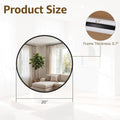 Round Wall Mirror 20 24 28 30 Inch – Circle Vanity Mirror for Bathroom, Bedroom & Living Room | Anti-Rust Modern Decor | Black & Gold