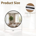 Round Wall Mirror 20 24 28 30 Inch – Circle Vanity Mirror for Bathroom, Bedroom & Living Room | Anti-Rust Modern Decor | Black & Gold