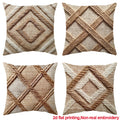Boho Throw Pillow Cases Set of 4 Geometric Striped Diamond Pattern Decorative Cushion Covers 18x18 Inch for Farmhouse Living Room Bedroom Couch Sofa