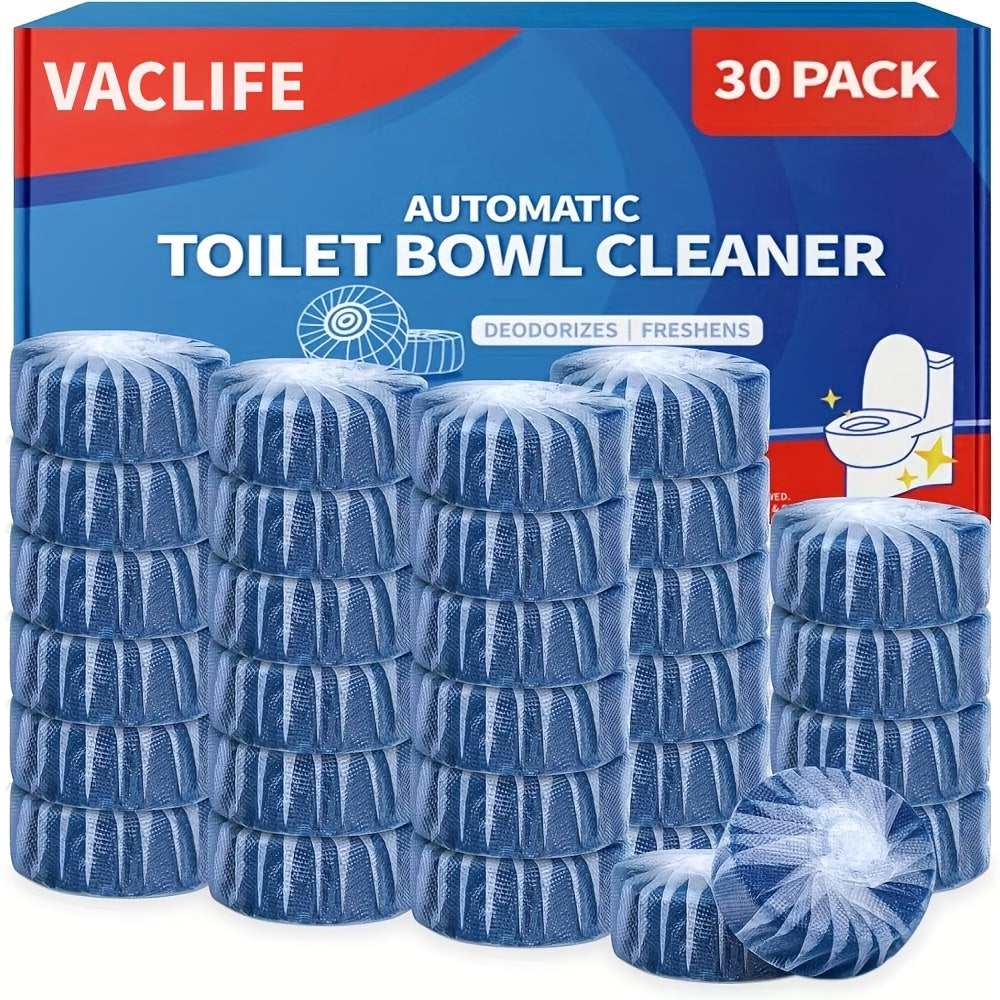 Toilet Bowl Cleaner Tablets 30-Pack – Automatic Sustained-Release Formula, Removes Limescale, Rust & Odors, 15-Day Protection Per Tablet, Safe for Septic, RV & Home Bathrooms