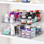 Transparent Pull-Out Storage Organizer – Double-Layer Slide-Out Cabinet Basket for Bathroom Vanity, Under-Sink & Kitchen, Space-Saving Plastic Shelf (1 or 2pcs)