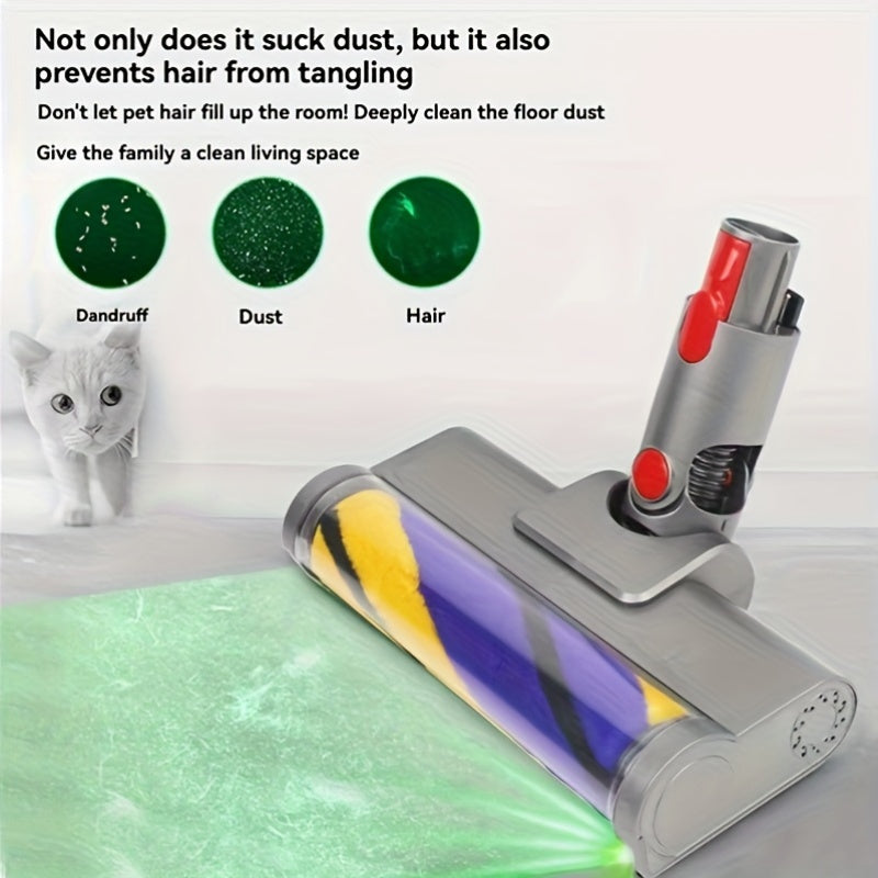 Dyson Vacuum Attachments Soft Roller Brush Head with Dust Detect Green Light Compatible V7 V8 V10 V11 V15 Hard Floor Motorhead Replacement Parts