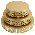 3-Piece Metal Cake Stand Set Round Tiered Dessert Display Stand for Cupcakes Pastry Candy Wedding Birthday Holiday Party