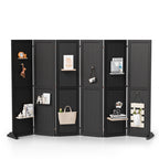 5 FT Freestanding Pegboard Room Divider | Wood Folding Privacy Screen & Display Board Organizer with Support Feet – White, Black, Natural, Grey | Craft Shows, Retail & Home