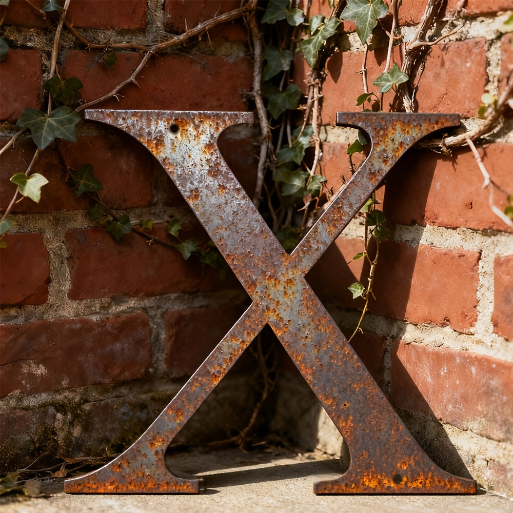 Rustic Metal Letter Wall Decor 12-Inch Tall Slim Iron Alphabet A-Z, Vintage Industrial Wall Art Sign for Home Kitchen Bar Shop, Personalized Name Monogram Holiday Gift for Christmas Thanksgiving – 26 Letters