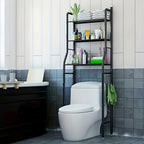 Over Toilet Storage Rack Metal Bathroom Organizer with Toilet Paper Holder and Hook Space Saving Above Toilet Shelf for Bathroom Laundry Room 3 or 4 Tier