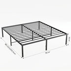 Metal Platform Bed Frame with Steel Slat Support | No Box Spring Needed | Under-Bed Storage | Easy Assembly | Noise-Free | Black | Twin Full Queen King