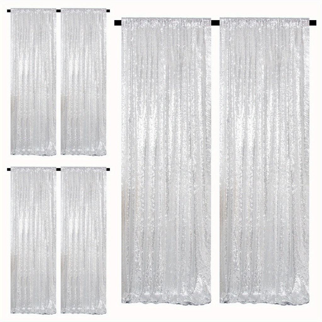 Sequin Backdrop Curtains – Glitter Party & Wedding Background Panels, 2ft×8ft per Panel, 4/6/8 Panel Sets, 29 Colors for Birthday, Stage, Bridal & Event Decor
